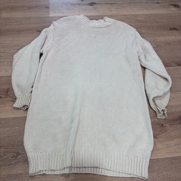 Princess Polly Cream Chunky Knit Sweater Dress Balloon Sleeve US 8 T77517U-09-F - Picture 2 of 6